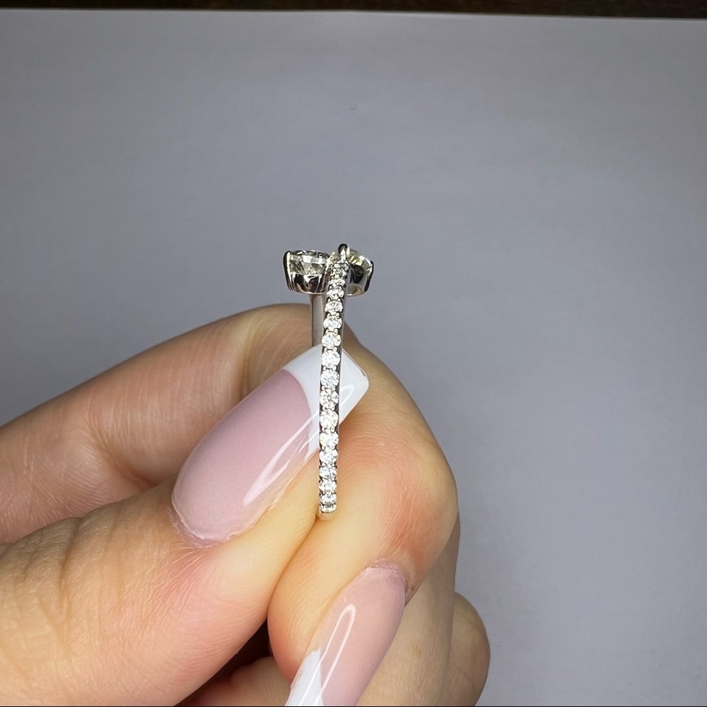 Toi Et Moi Ring, Solid Gold Pear Ring, Two Stone … - image 6